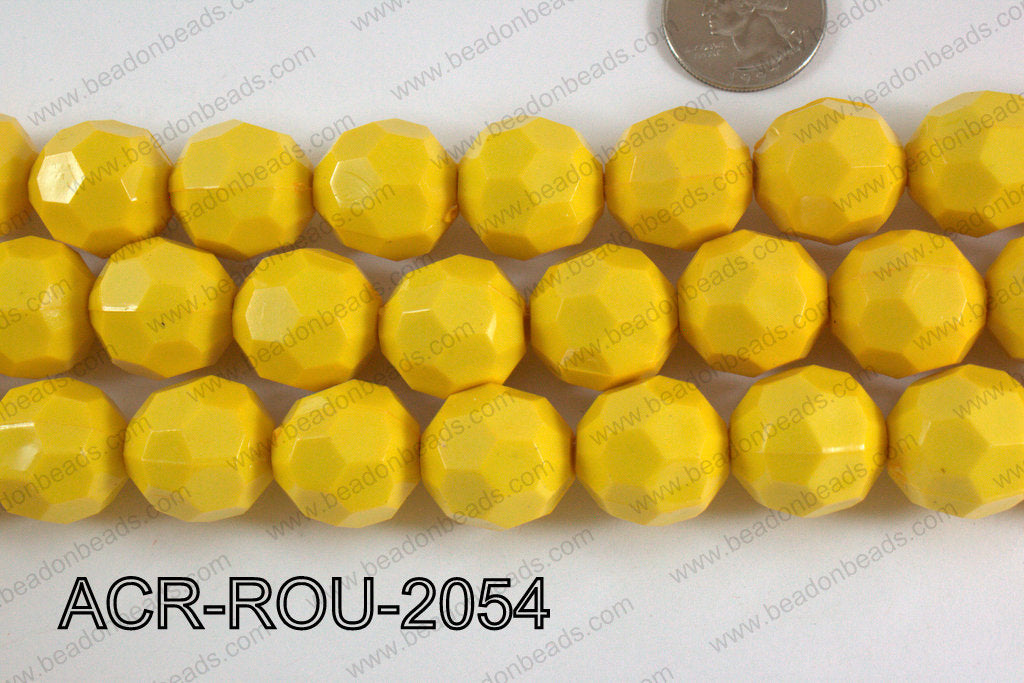 Acrylic Round faceted 20mm yellow ACR-ROU-2054