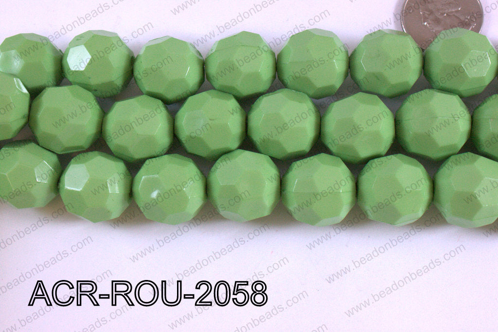 Acrylic Round faceted 20mm hot green ACR-ROU-2058