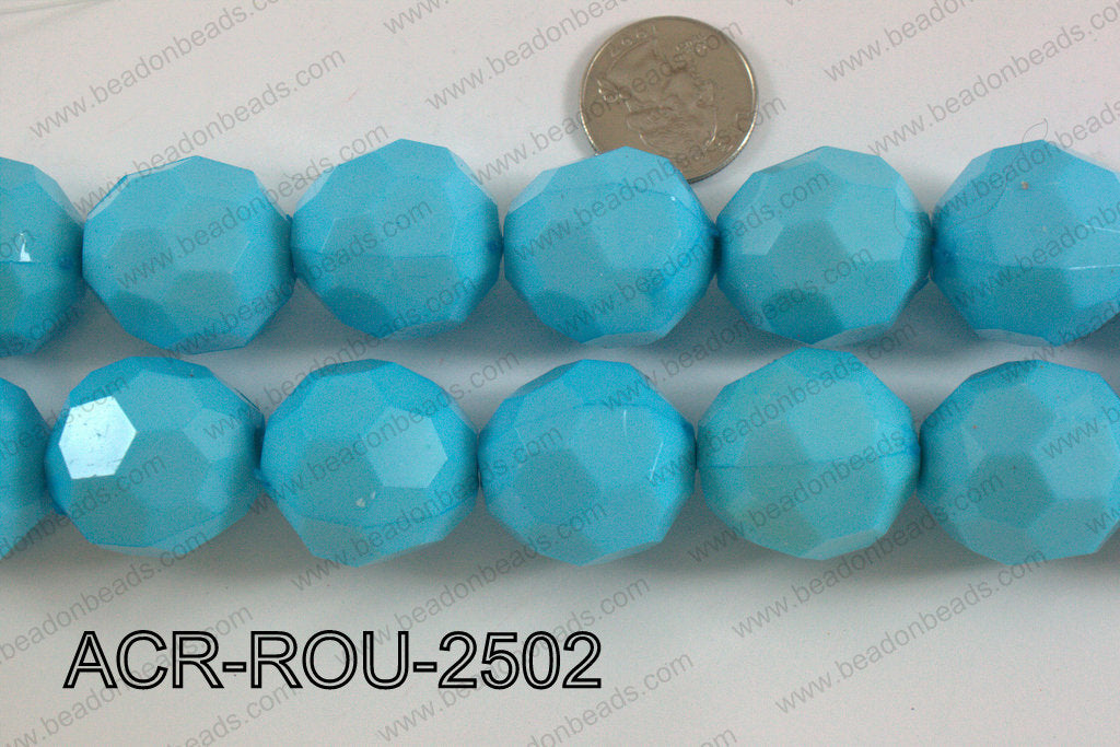 Acrylic Round faceted 25mm blue ACR-ROU-2502