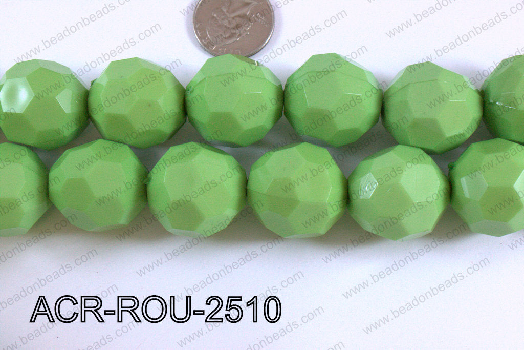 Acrylic Round faceted 25mm green ACR-ROU-2510