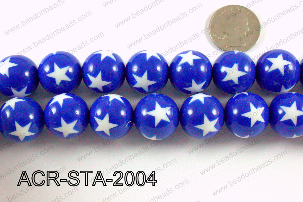 Acrylic Star Round Dark Blue 20mm ACR-STA-2004