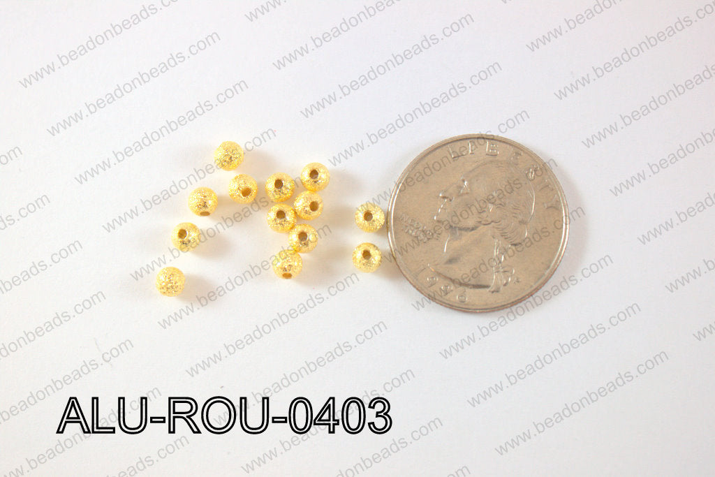 Aluminium Beads Round 4mm Gold ALU-ROU-0403