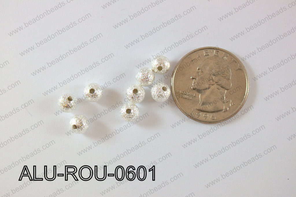 Aluminium Beads Round 6mm SilverALU-ROU-0601