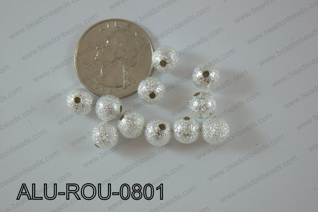 Aluminium Beads Round 8mm silver ALU-ROU-0801