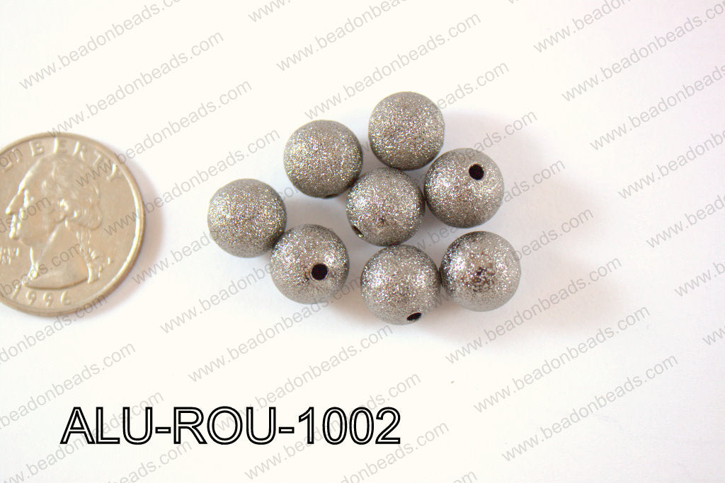 Aluminium Beads Round 10mm gun metal ALU-ROU-1002