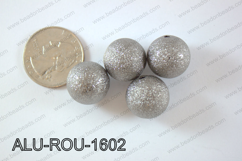 Aluminium Beads Round 16mm gun metal ALU-ROU-1602