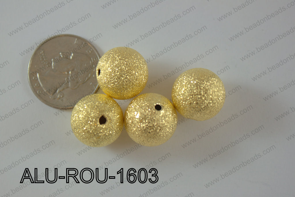 Aluminium Beads Round 16mm gold ALU-ROU-1603