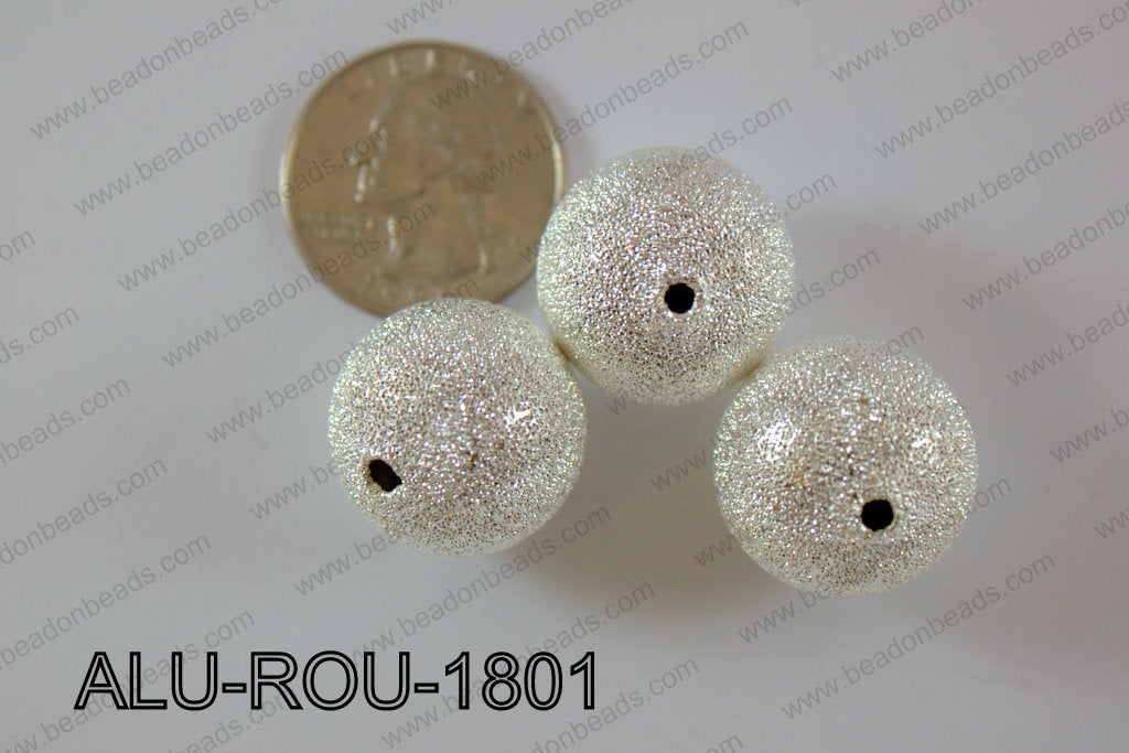 Aluminium Beads Round 18mm silver ALU-ROU-1801