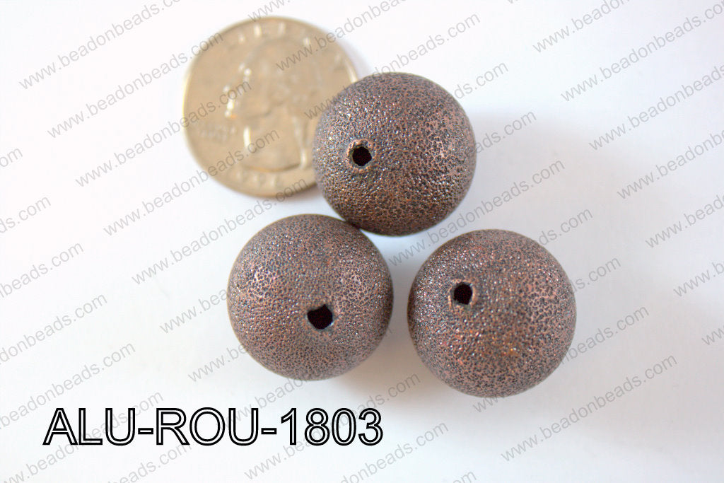 Aluminium Beads Round 18mm bronze ALU-ROU-1803