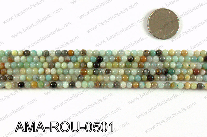 Round Amazonite beads 4mm AMA-ROU-0402