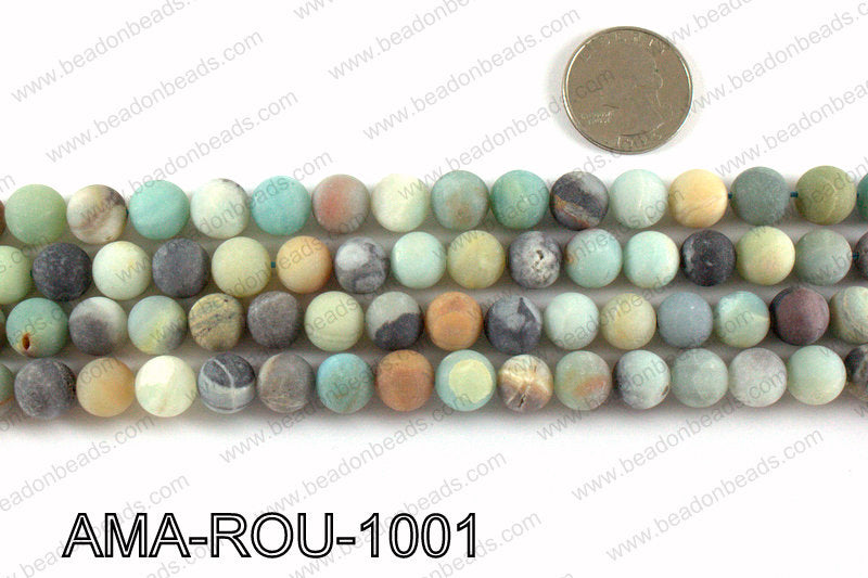Round Matte Amazonite beads 10mm AMA-ROU-1001