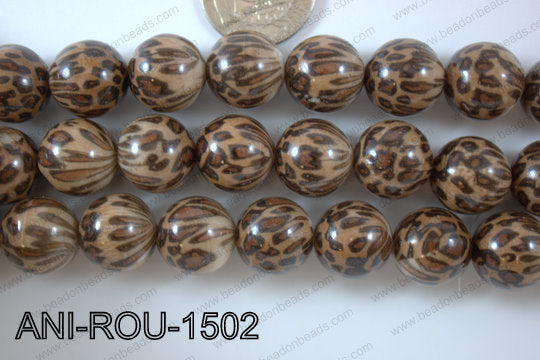Animal Print Round Brown 15mm ANI-ROU-1502