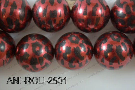Animal Print Round Red 28mm ANI-ROU-2801