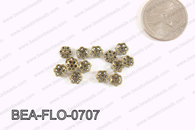Flower Beadcap Bronze 7mm BEA-FLO-0707