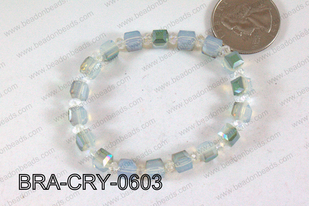 Crystal Cube Bracelet Opal 6mm BRA-CRY-0603