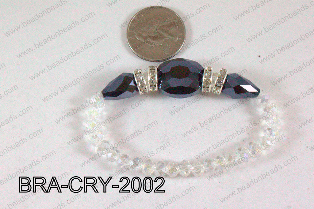 Crystal Bracelet Hematite 20x16mm BRA-CRY-2002