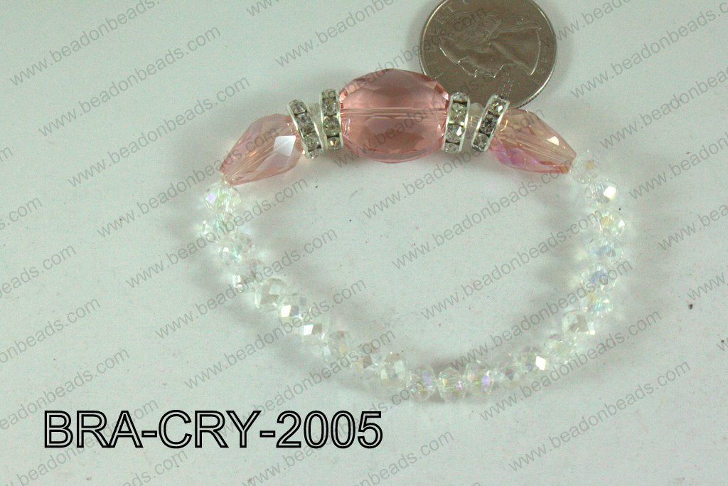 Crystal Bracelet Peach 20x16mm BRA-CRY-2005