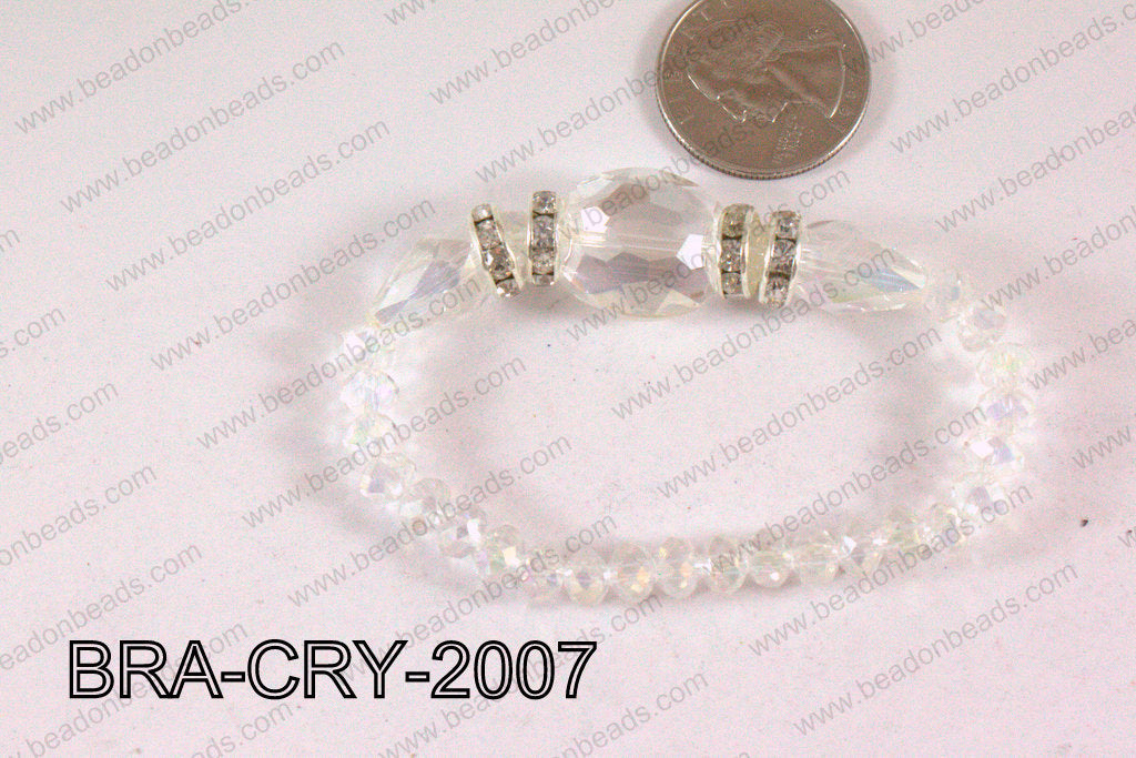 Crystal Bracelet Clear AB 20x16mm BRA-CRY-2007