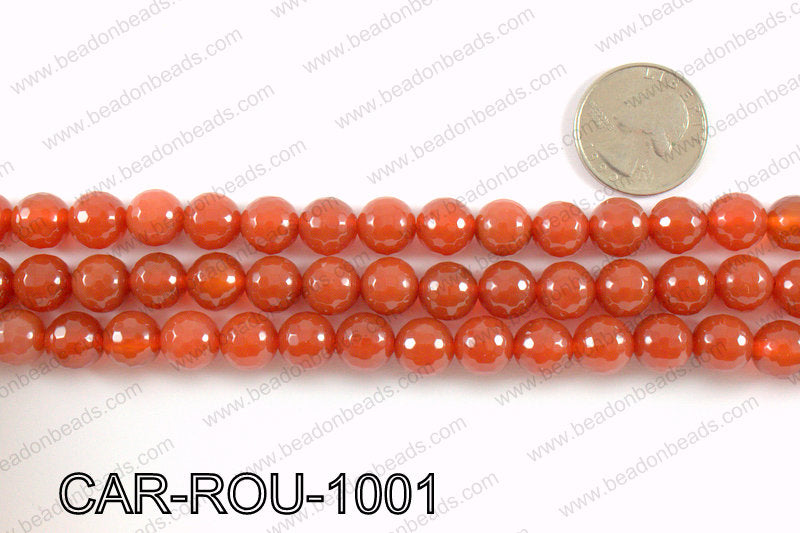 CARNELIAN FACETED ROUND 10mm CAR-ROU-1001