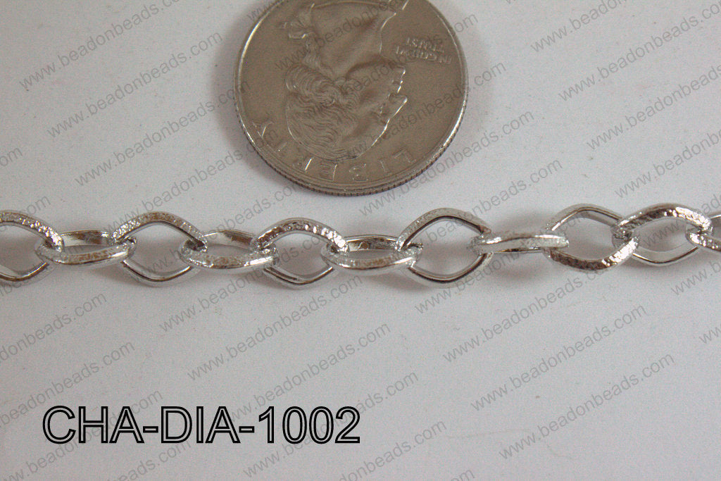 Diamond Link Chain Dark Silver 10x8mm CHA-DIA-1002