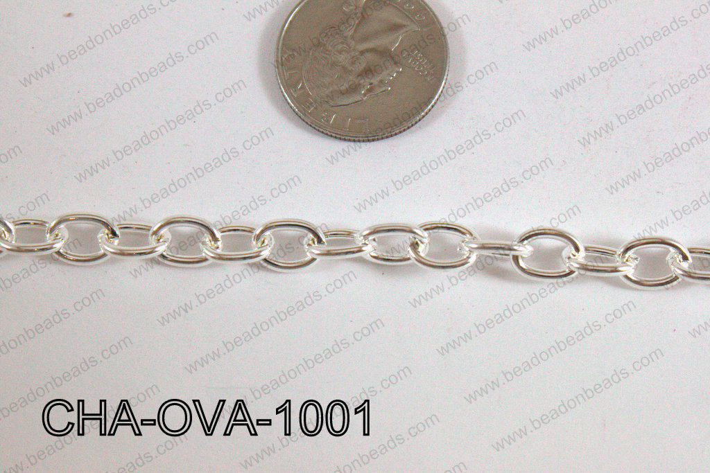 Oval Loop Chain Light Silver 10x7mm CHA-OVA-1001