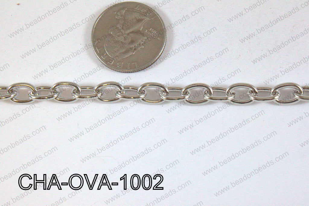Oval Loop Chain Dark Silver 10x7mm CHA-OVA-1002