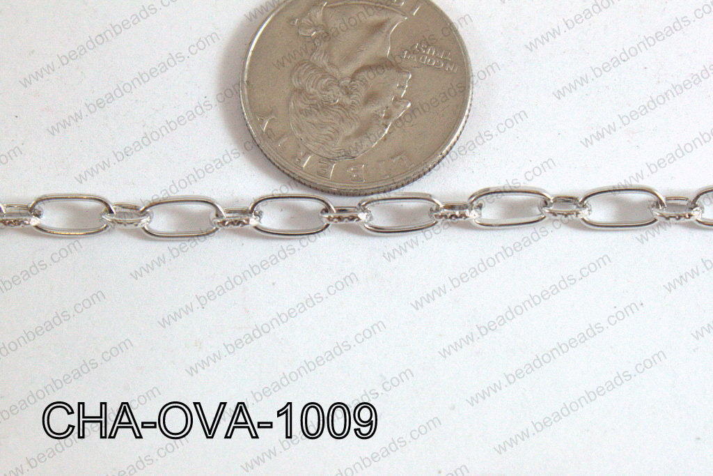 Oval Link Chain Dark Silver 10x5mm CHA-OVA-1009