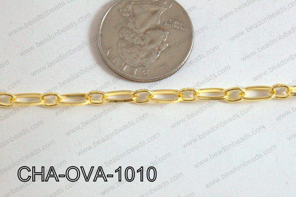 Oval Link Chain Gold 10x5mm CHA-OVA-1010