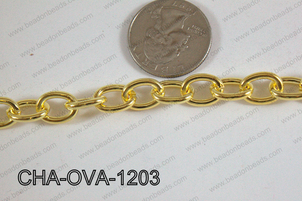 Oval Loop Chain Gold 10x12mm CHA-OVA-1203