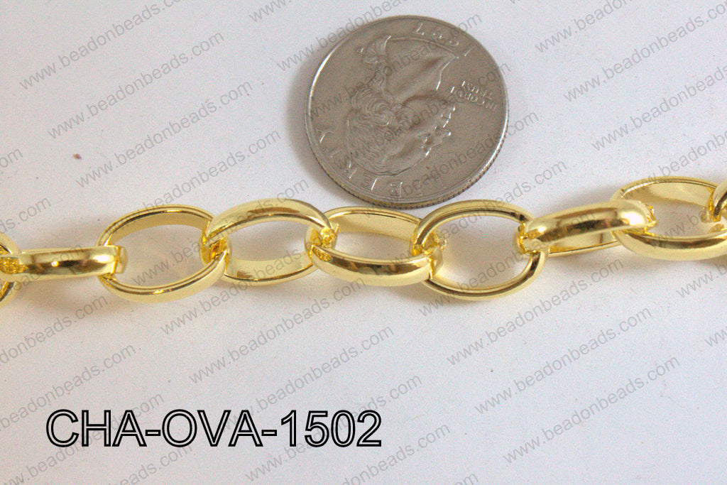 Oval Loop Chain Gold 15x10mm CHA-OVA-1502