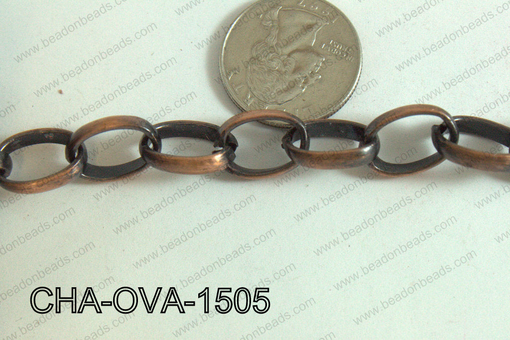 Oval Loop Chain Antique Copper 15x10mm CHA-OVA-1505