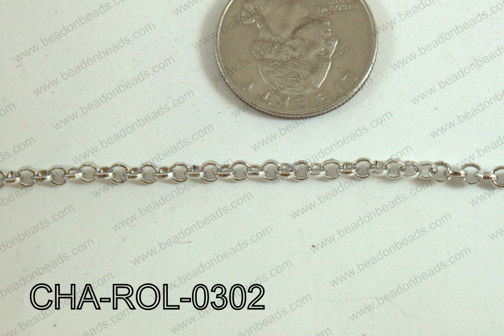 Rolo Chain Dark Silver 3mm CHA-ROL-0302
