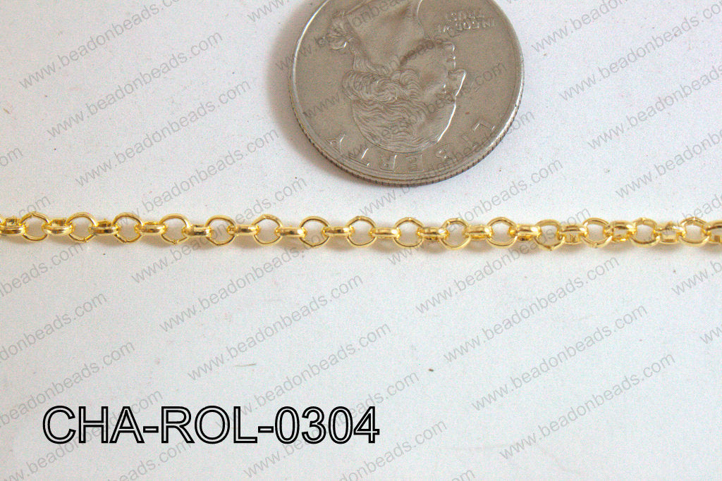 Rolo Chain Gold 3mm CHA-ROL-0304