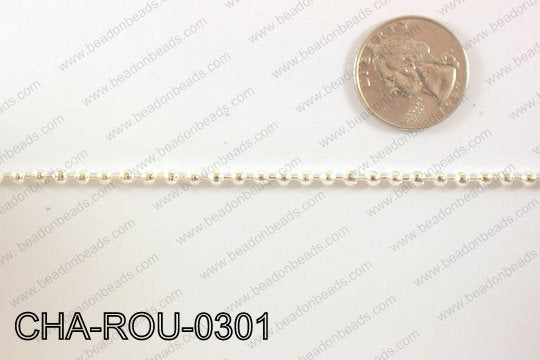 Ball Chain Round light silver 3mm 131.2' CHA-ROU-0301