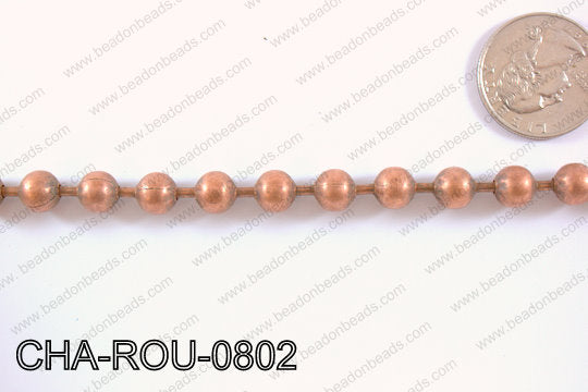 Ball Chain Round copper 8mm 16.4' CHA-ROU-0802