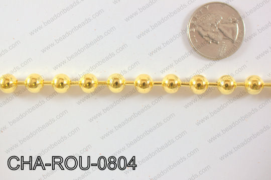Ball Chain Round Gold 8mm 16.4' CHA-ROU-0804