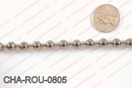 Ball Chain Round Gun metal 8mm 16.4' CHA-ROU-0805