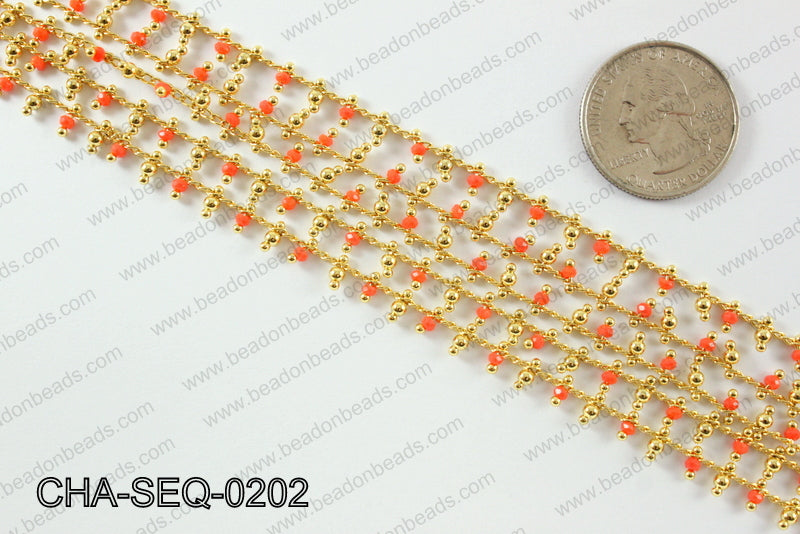 Seed bead dangle chain 2mm CHA-SEQ-0202