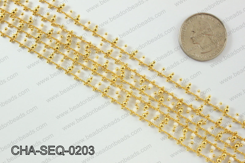 Seed bead dangle chain 2mm CHA-SEQ-0203