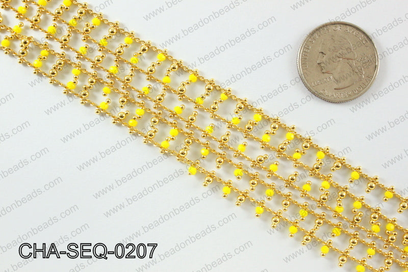 Seed bead dangle chain 2mm CHA-SEQ-0207