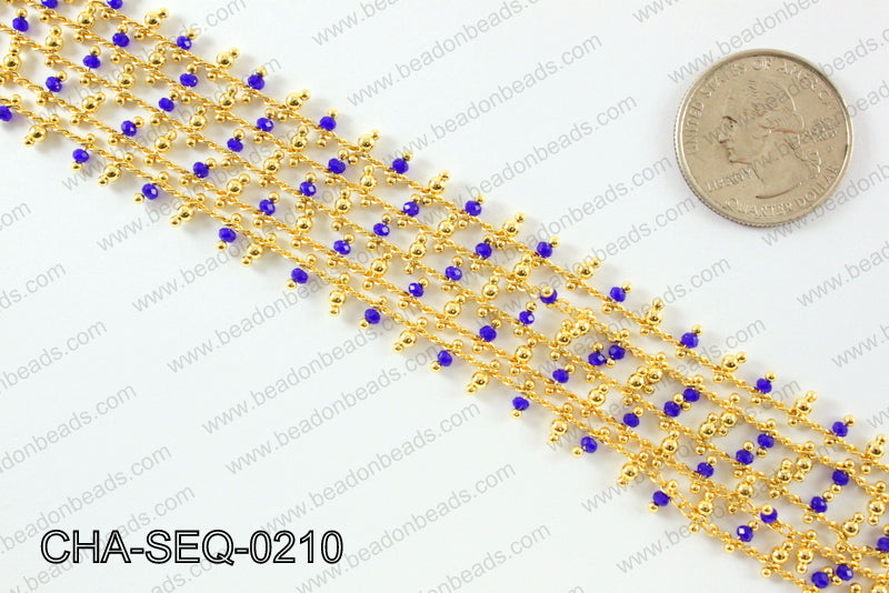 Seed bead dangle chain 2mm CHA-SEQ-0210