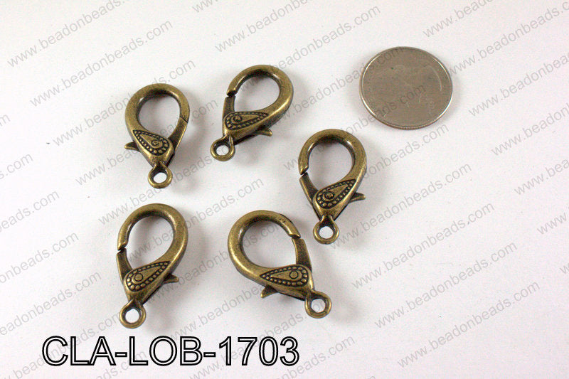 Lobster clasp, Brass 17x31mm CLA-LOB-1703