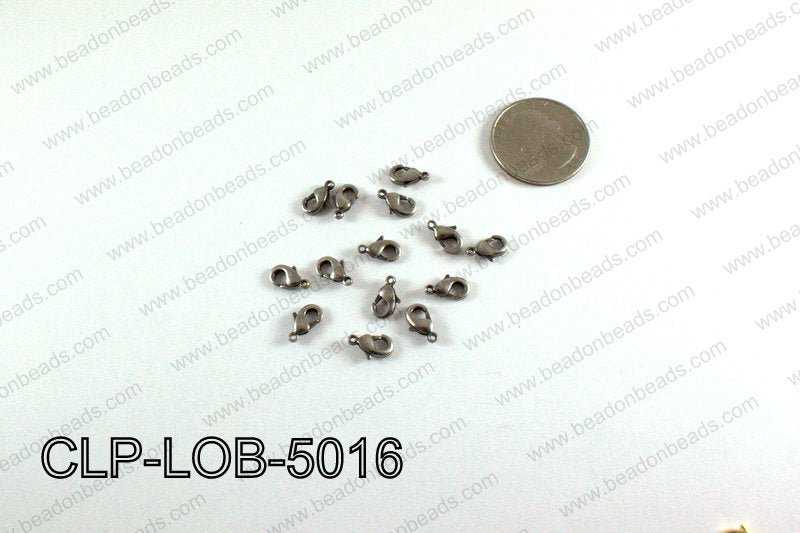 Lobster clasp 5x10mm, Gunmetal CLP-LOB-5016