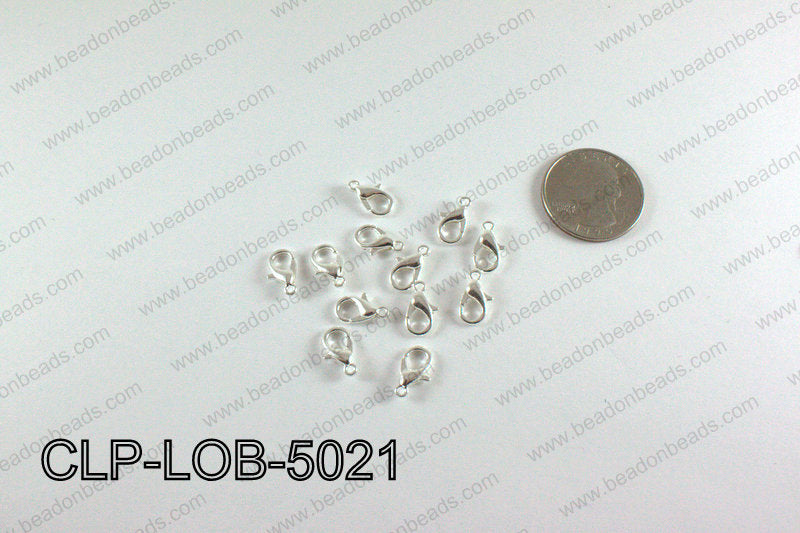 Lobster clasp 7x12mm, Light Silver CLP-LOB-5021