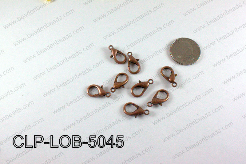 Lobster clasp 10x19mm, Copper CLP-LOB-5045