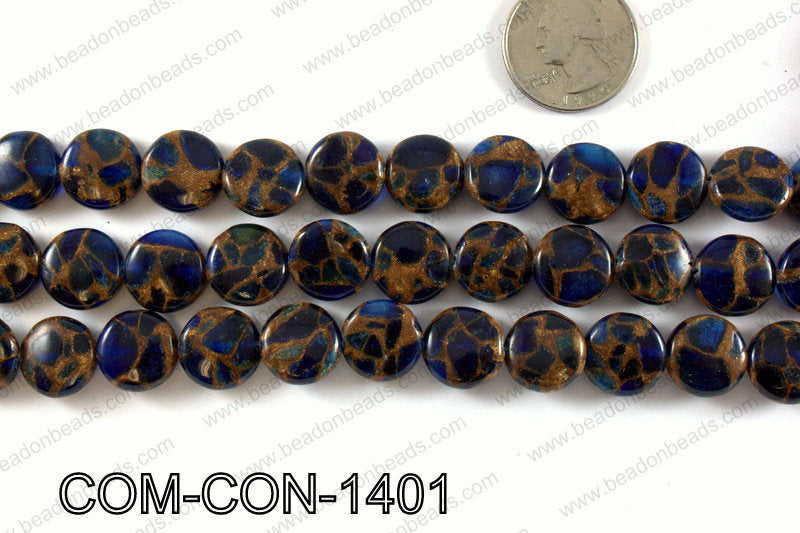 Composite Golden Quartz Coin 14mm COM-CON-1401