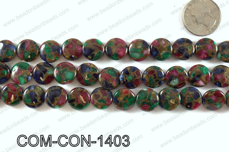 Composite Golden Quartz Coin 14mm COM-CON-1403