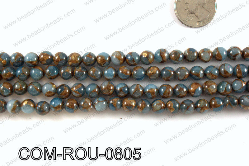 Composite Golden Quartz Round 8mm COM-ROU-0805