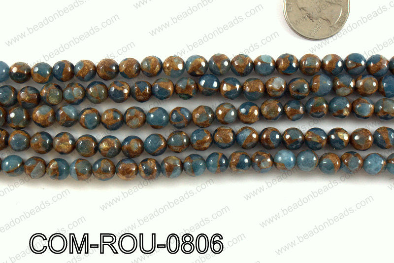 Composite Golden Quartz faceted round 8mm COM-ROU-0806