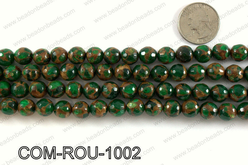 Composite Golden Quartz faceted round 10mm COM-ROU-1002